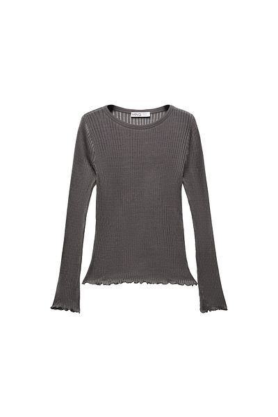 MANGO Γκρι γυναικείο T-Shirt 67044480
