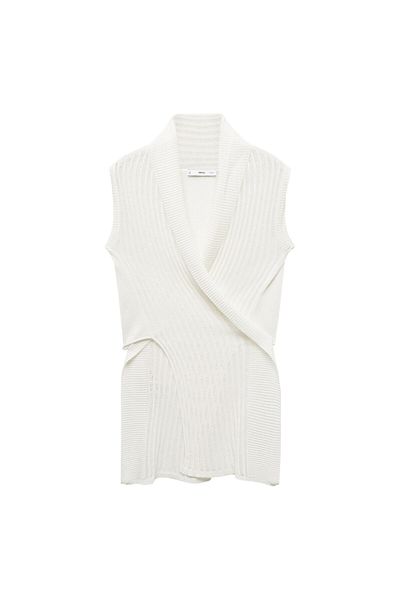 MANGO Woman Weiße Damenweste 67049604