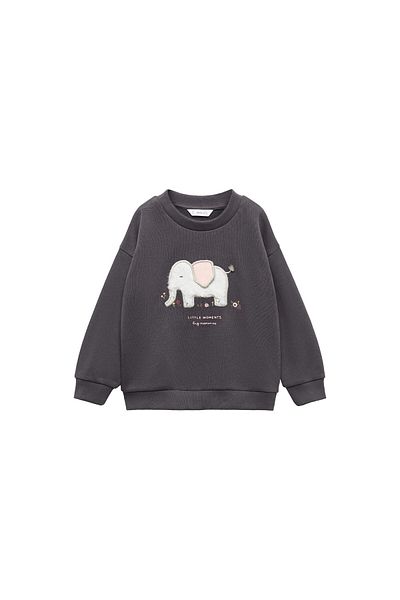 MANGO Baby Girl Charcoal Sweatshirt 67040661