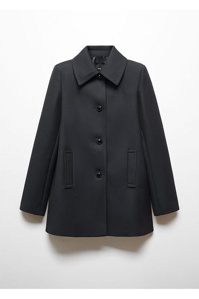 MANGO Woman Navy Blue Women's Coat 67044068