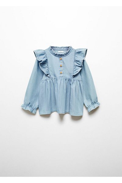 MANGO Woman Cămașă pentru fetiță bleumarin 67074468