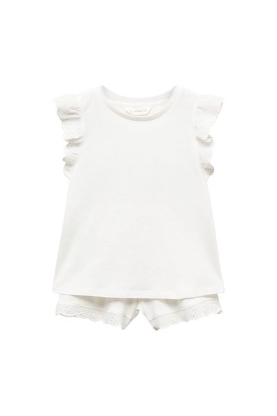 MANGO Spodnie od piżamy Kirik White dla dziewczynki - 67036337