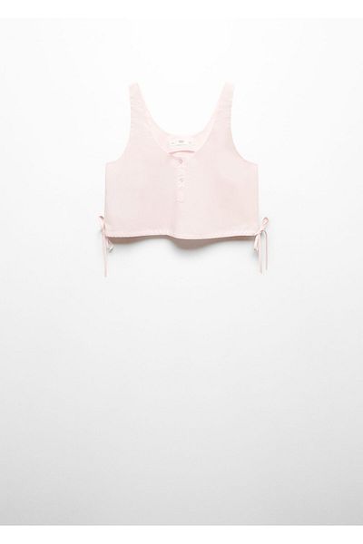 MANGO Woman Light Pink Women's Pajama Top - 67066016