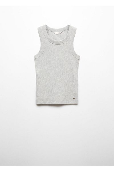 MANGO Woman Metal Gray Girl's T-Shirt 67932916