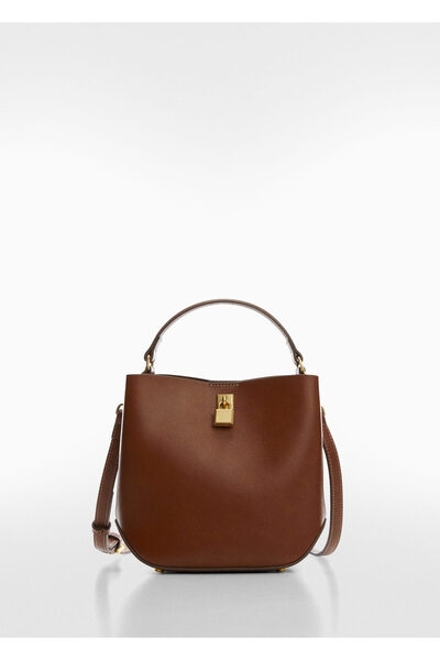 MANGO Woman Leather Women's Shoulder Bag - Model57078268
