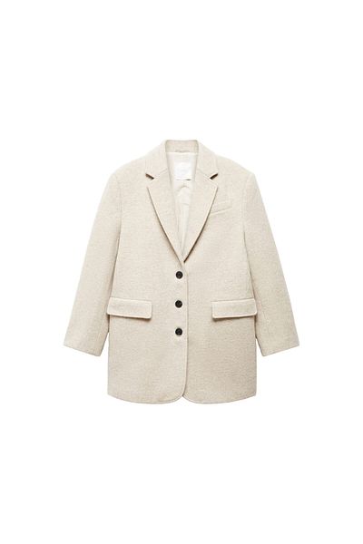 MANGO Woman Hellgrauer Damenmantel 67064783