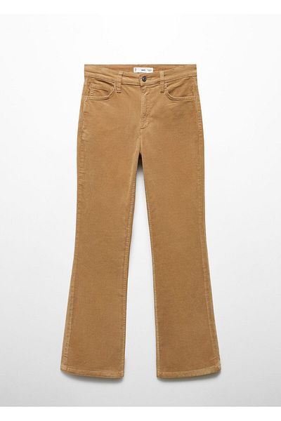 MANGO Women's Dark Camel Trousers -67030256
