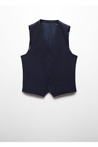 MANGO Woman Men's Navy Blue Vest 67180619