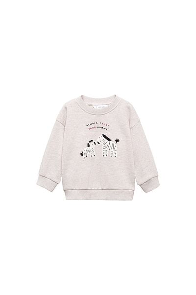 MANGO Sand Color Baby Girl Sweatshirt - 67040660