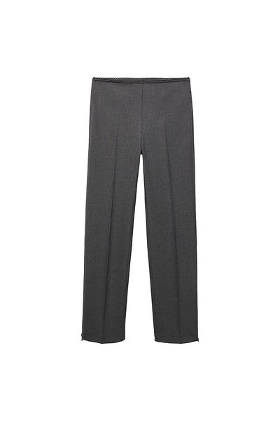MANGO Light Gray Women's Trousers 67093695