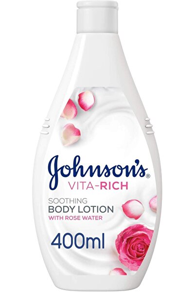 Johnson & Johnson لوشن الجسم - فيتا ريتش، ماء الورد المهدئ، 400 مل