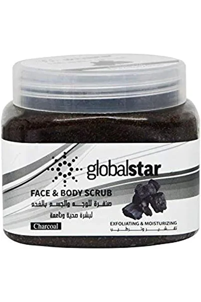 Globalstar Global Star Charcoal Face And Body Scrub, 500 Ml, Multicolour