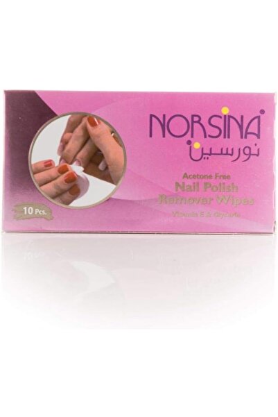 Norsina نورسينا مزيل طلاء الأظافر - 10 مناديل