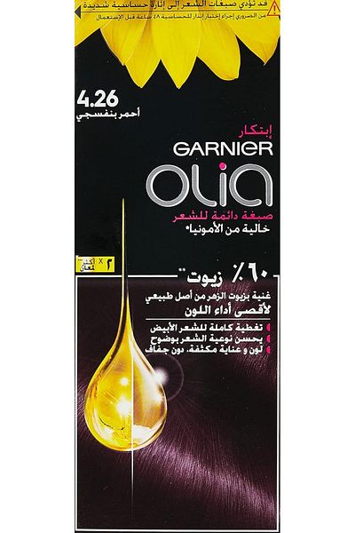 Garnier Olia, No Ammonia Permanent Hair Color With 60% Oils, 4.26 Violet Red