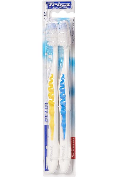 Trisa T.b Pearl White Super Promo--(2PCS) Soft T/b 3883 --- Trisa Toothbrush Soft White