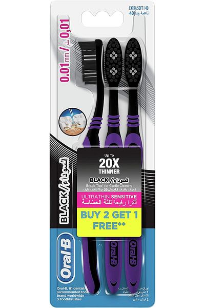 Oral-B TB BLACK ULTRATHIN SENSITIVE EXTRA SOFT40 2+1FREE(8506)