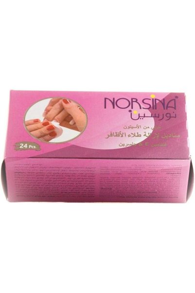 Norsina Nail polish remover wipes 24 pack