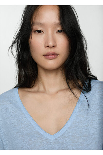 MANGO Woman Γυναικείο μπλουζάκι μπλε του ουρανού 77120583