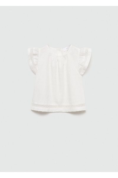 MANGO Bluză albă cireș pentru fetiță 67037925
