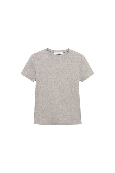 MANGO Woman Gray Women's T-Shirt 77920622