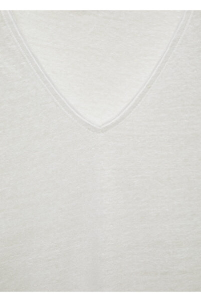 MANGO Woman Λευκό γυναικείο T-Shirt 77120583