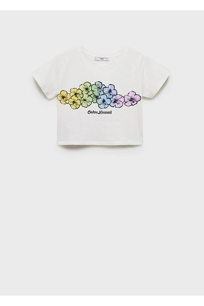 MANGO Woman Tricou de damă alb cireș 67030486