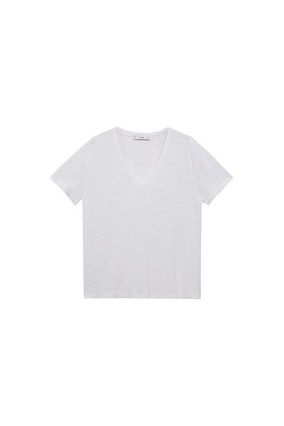 MANGO Woman Tricou alb pentru femei 77170580