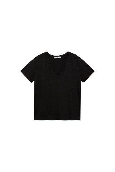 MANGO Woman Women's Black T-Shirt 77170580