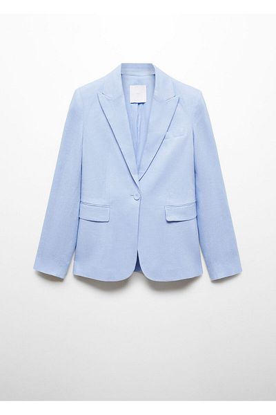 MANGO Niebieska damska marynarka 67777112
