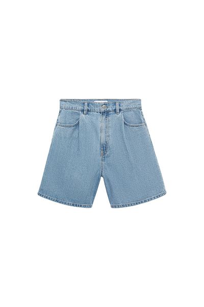 MANGO Woman Pantaloni scurți și bermude de culoare denim mediu pentru femei 77150253