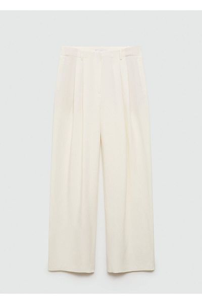 MANGO White Women's Trousers 67069231