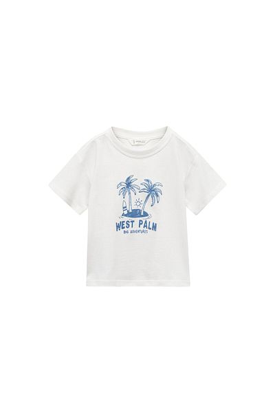 MANGO Woman Tricou alb cireș pentru bebeluș 67027722