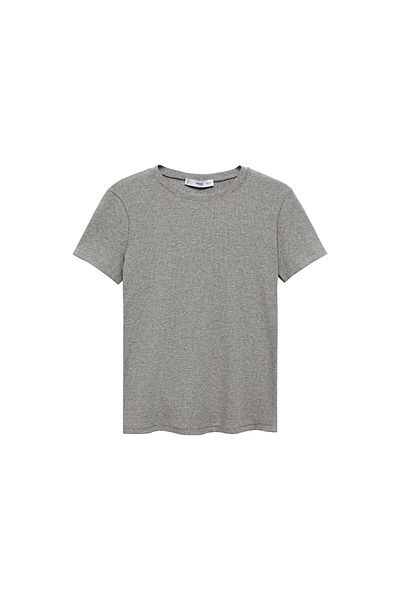 MANGO Woman Women's Gray T-Shirt 67968643