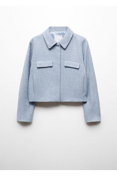 MANGO Himmelblaue Damenjacke 67935758