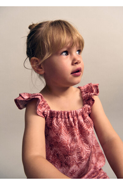 MANGO Woman Kız Bebek Soluk Somon Bluz 67097914