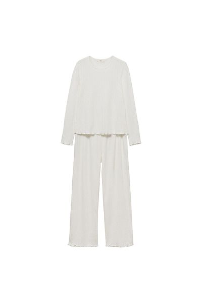 MANGO Weiße Pyjama-Hose für Damen 77050575