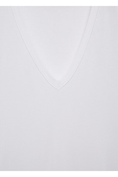 MANGO Woman Weißes Damen-T-Shirt 77170580