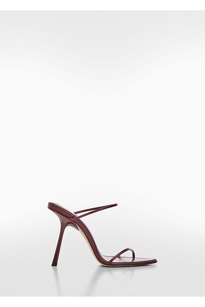 MANGO Woman Bordeaux dámské sandály 67038655