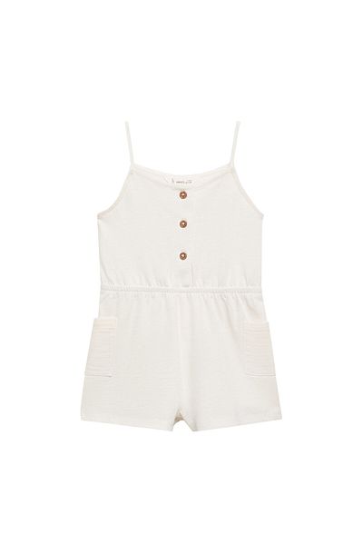 MANGO Kirik White Baby Girl Jumpsuit 67047921