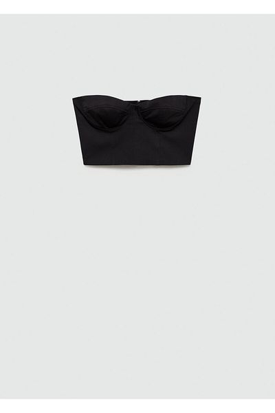 MANGO Schwarzes Damen-Bustier 77080378