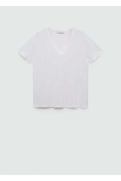 MANGO Woman Tricou alb pentru femei 77170580