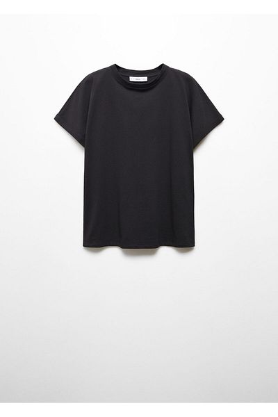 MANGO Woman Women's Black T-Shirt 67835146