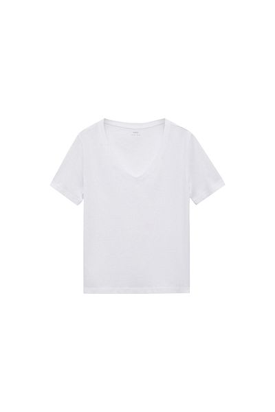 MANGO Tricou alb pentru femei 77120582