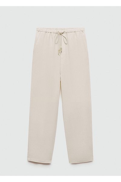 MANGO Natural Women's Trousers 77150332