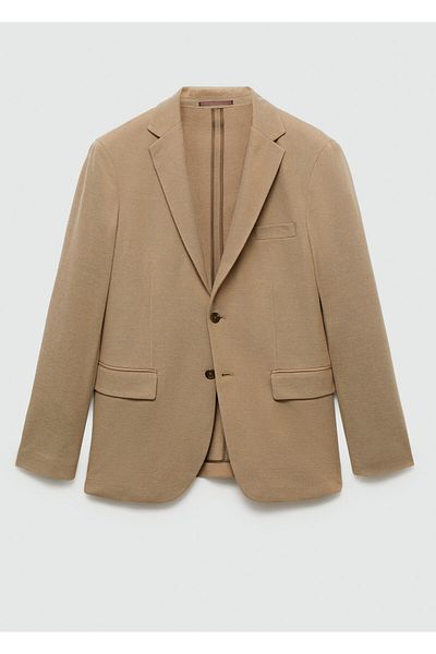 MANGO Ανδρικό μπουφάν Dark Camel Blazer 77170570