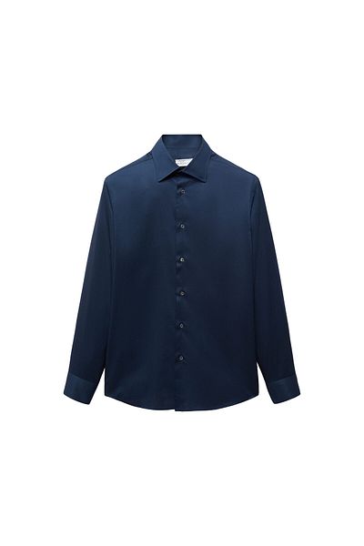 MANGO Ανδρικό πουκάμισο Navy Blue 67098266
