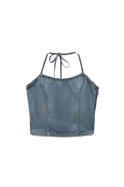 MANGO Woman Blue Women's Bustier 67097916