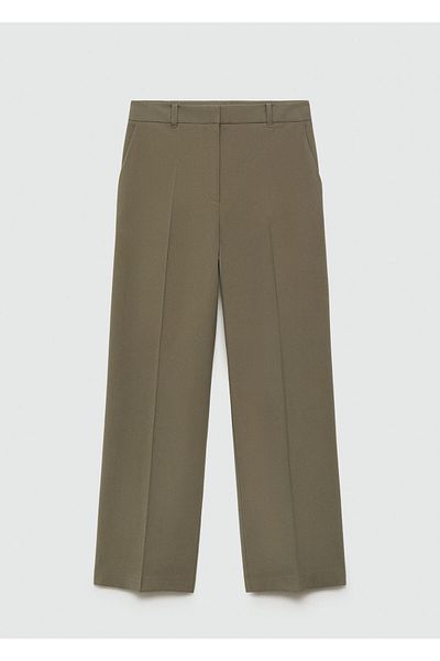 MANGO Women's Khaki Pants 77920374