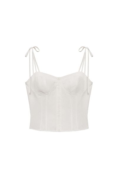 MANGO Woman Γυναικείο μπουστάκι Kirik White 77030643