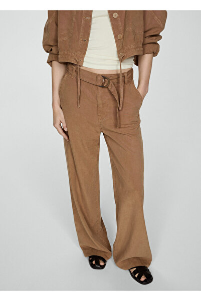 MANGO Woman Kahverengi Kadın  Pantolon 67099050